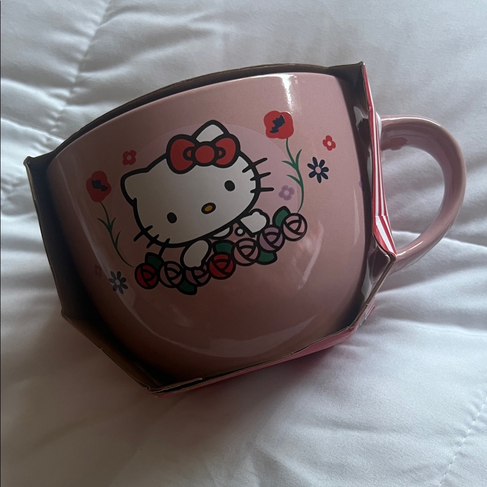 Hello Kitty Pink Mug with Floral Design